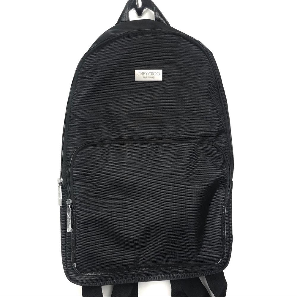 NWT JIMMY CHOO PARFUMS BLK Backpack w/ Croc Detail